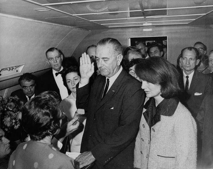 President Johnson Sworn In On Air For Once