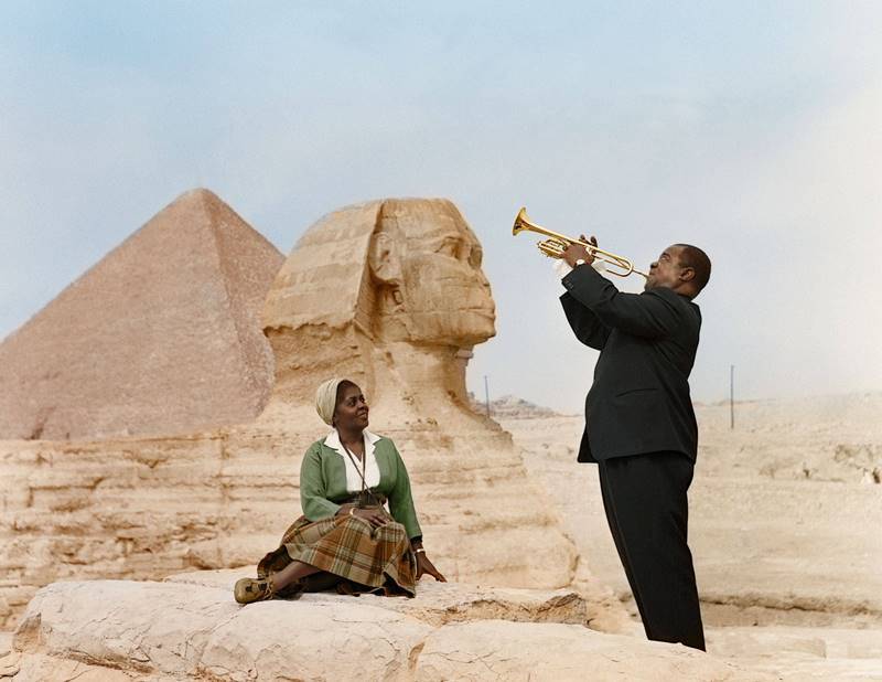 Louis Armstrong Playing At The Sphinx