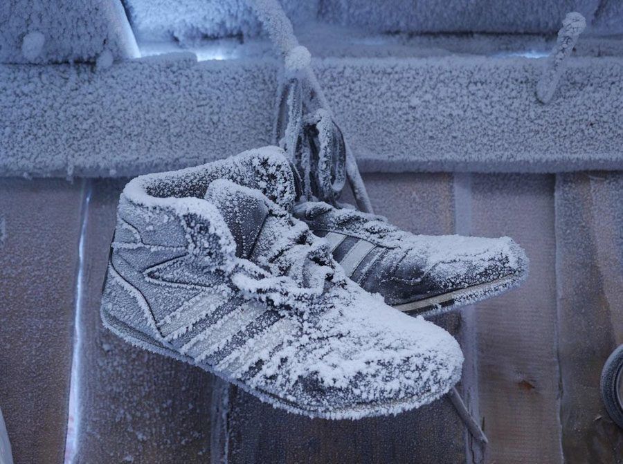 coldest city frosted shoes