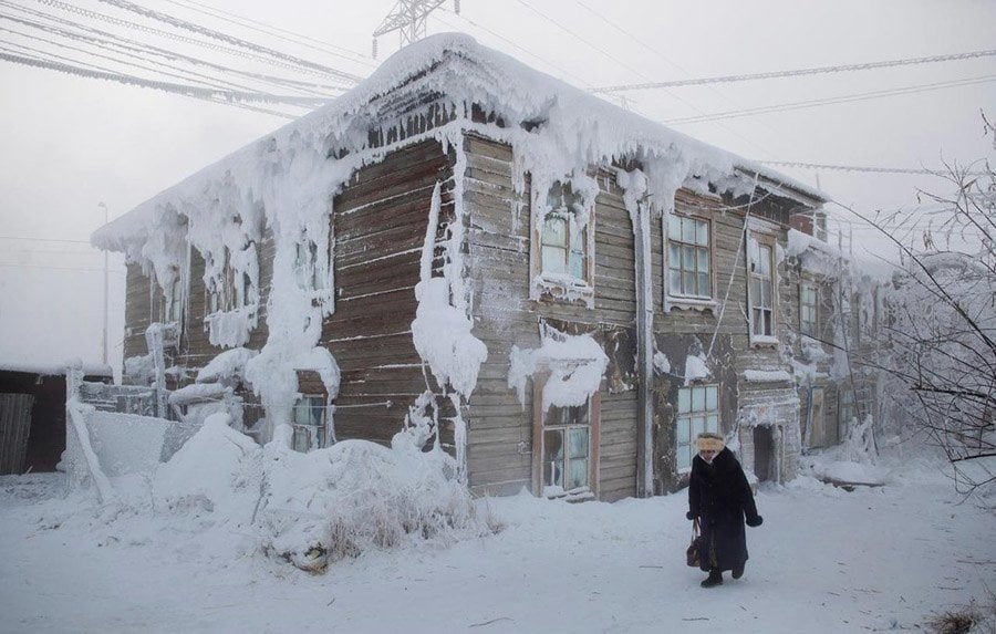 coldest city frozen house
