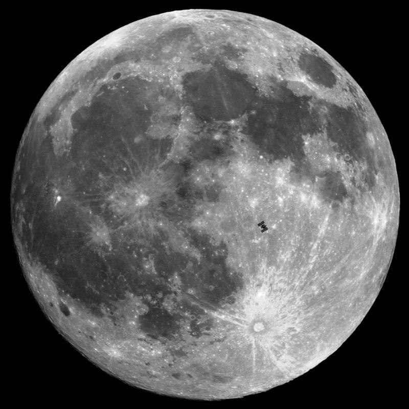 International Space Station Moon