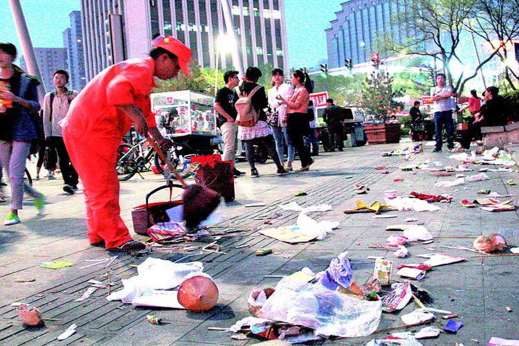 Littering In China Street