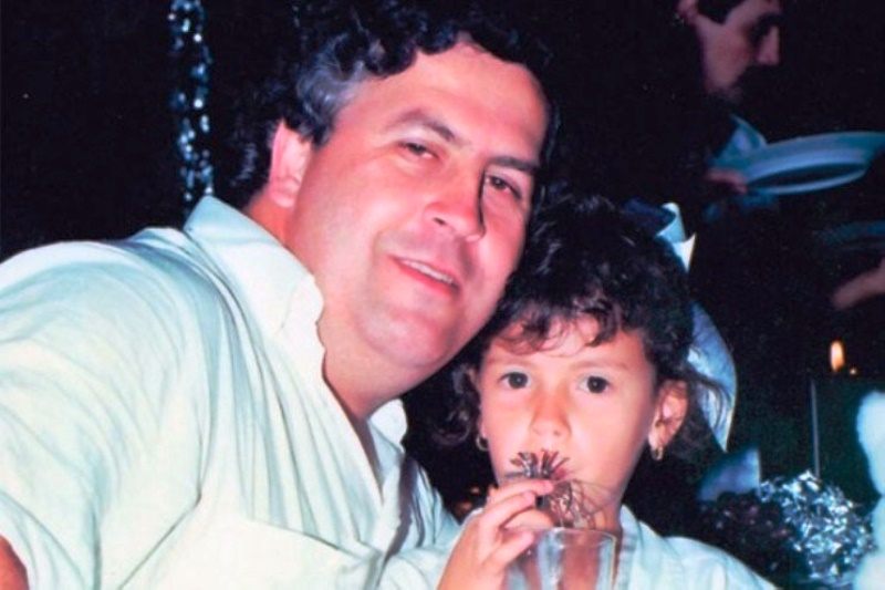 Manuela Escobar with father Pablo Escobar